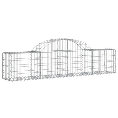 buede gabionkurve 6 stk. 200x30x40/60 cm galvaniseret jern