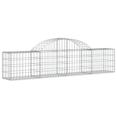 buede gabionkurve 7 stk. 200x30x40/60 cm galvaniseret jern