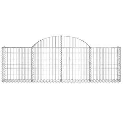 buede gabionkurve 6 stk. 200x30x60/80 cm galvaniseret jern