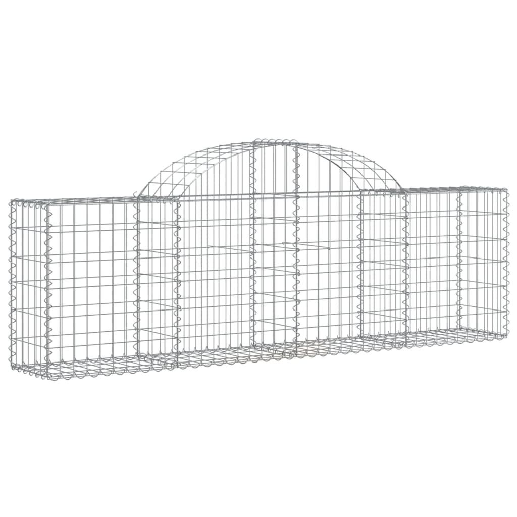 buede gabionkurve 9 stk. 200x30x60/80 cm galvaniseret jern