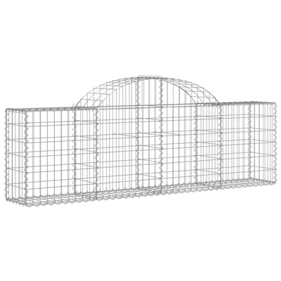 buede gabionkurve 14 stk. 200x30x60/80 cm galvaniseret jern