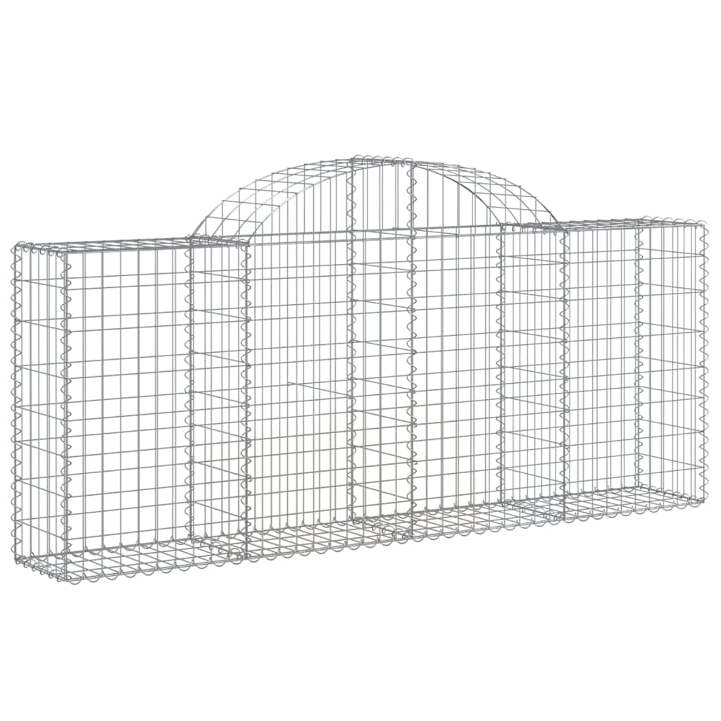 buede gabionkurve 4 stk. 200x30x80/100 cm galvaniseret jern