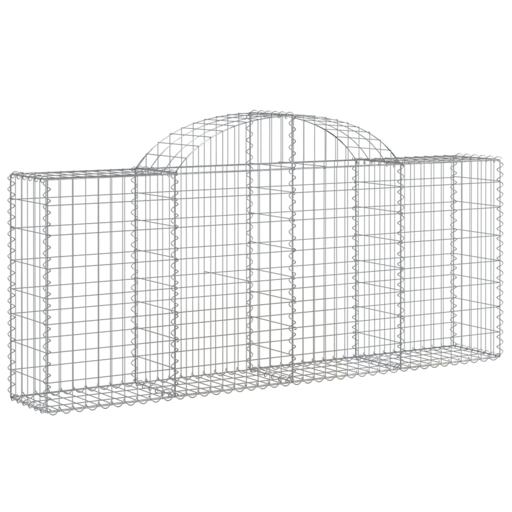 buede gabionkurve 10 stk. 200x30x80/100 cm galvaniseret jern