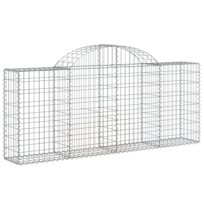 buede gabionkurve 14 stk. 200x30x80/100 cm galvaniseret jern