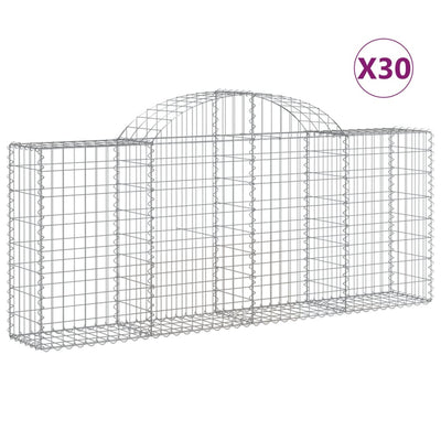 buede gabionkurve 30 stk. 200x30x80/100 cm galvaniseret jern