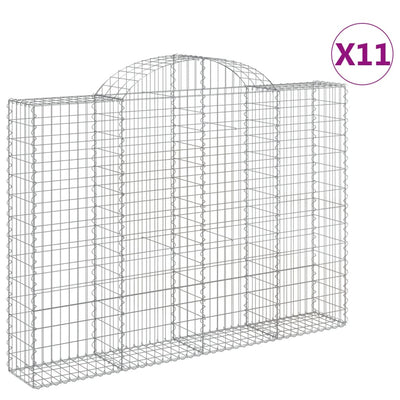 buede gabionkurve 11 stk. 200x30x140/160 cm galvaniseret jern