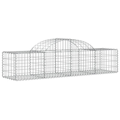 buede gabionkurve 6 stk. 200x50x40/60 cm galvaniseret jern