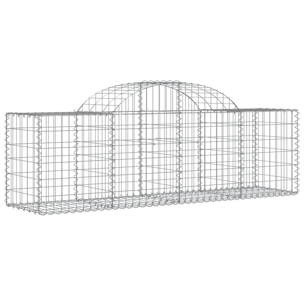 buede gabionkurve 4 stk. 200x50x60/80 cm galvaniseret jern