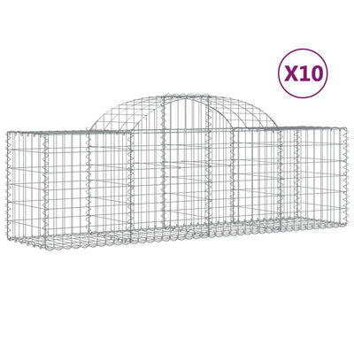 buede gabionkurve 10 stk. 200x50x60/80 cm galvaniseret jern