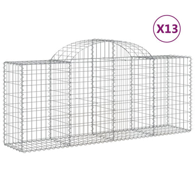 buede gabionkurve 13 stk. 200x50x80/100 cm galvaniseret jern