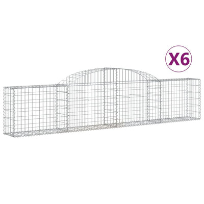 buede gabionkurve 6 stk. 300x30x60/80 cm galvaniseret jern