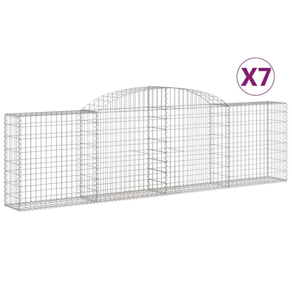 buede gabionkurve 7 stk. 300x30x80/100 cm galvaniseret jern