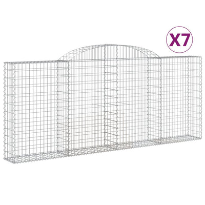 buede gabionkurve 7 stk. 300x30x120/140 cm galvaniseret jern