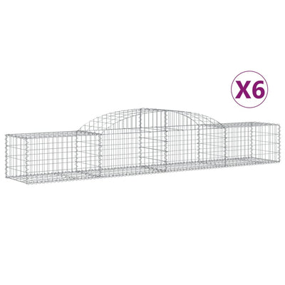 buede gabionkurve 6 stk. 300x50x40/60 cm galvaniseret jern