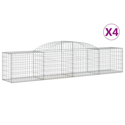 buede gabionkurve 4 stk. 300x50x60/80 cm galvaniseret jern