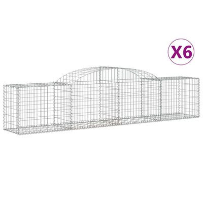 buede gabionkurve 6 stk. 300x50x60/80 cm galvaniseret jern