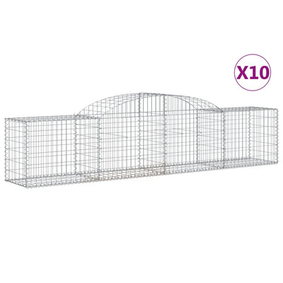 buede gabionkurve 10 stk. 300x50x60/80 cm galvaniseret jern