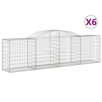 buede gabionkurve 6 stk. 300x50x80/100 cm galvaniseret jern