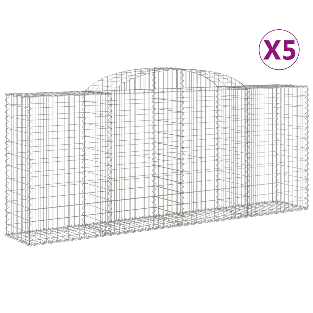 buede gabionkurve 5 stk. 300x50x120/140 cm galvaniseret jern