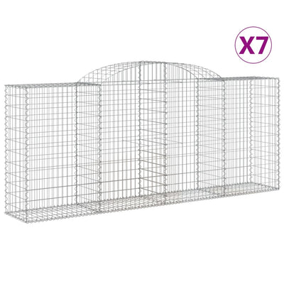 buede gabionkurve 7 stk. 300x50x120/140 cm galvaniseret jern