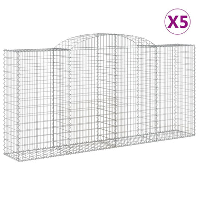 buede gabionkurve 5 stk. 300x50x140/160 cm galvaniseret jern