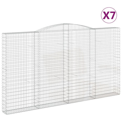 buede gabionkurve 7 stk. 400x30x220/240 cm galvaniseret jern