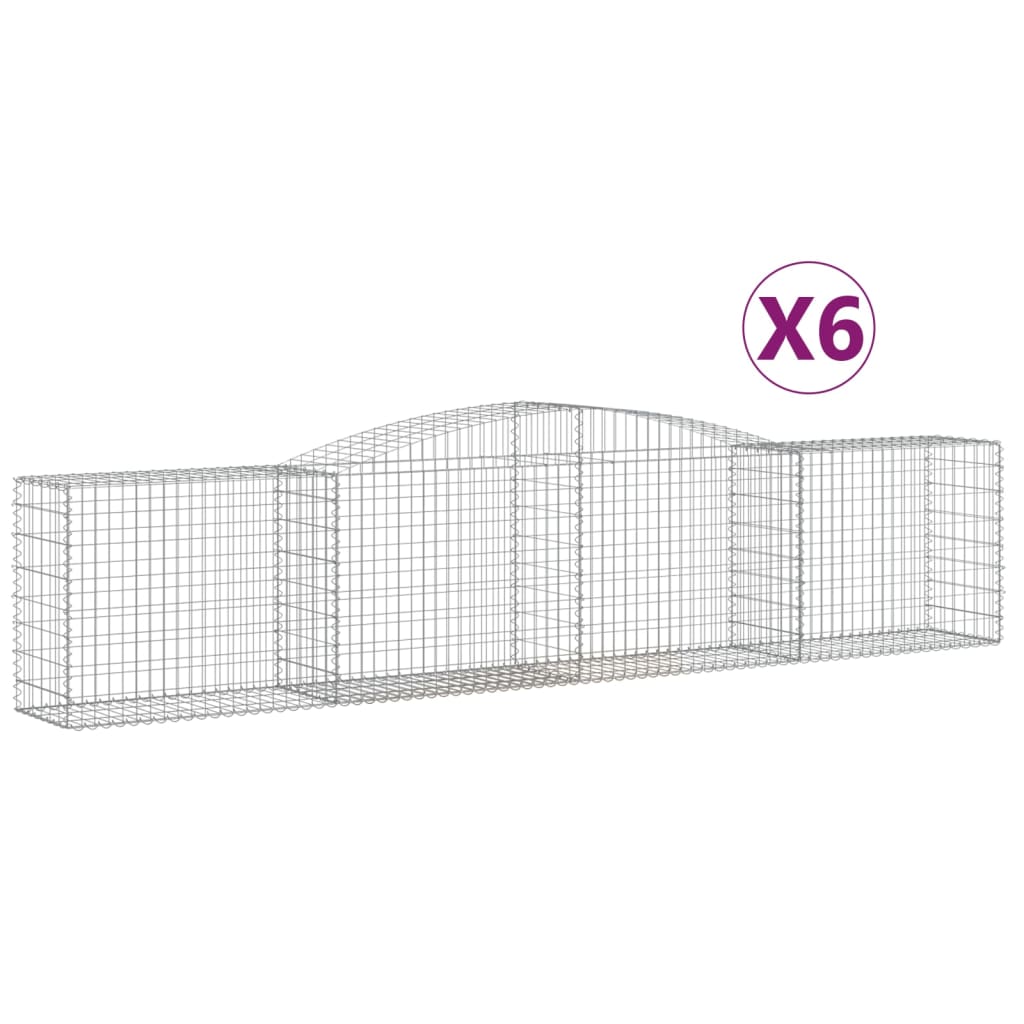 buede gabionkurve 6 stk. 400x50x80/100 cm galvaniseret jern