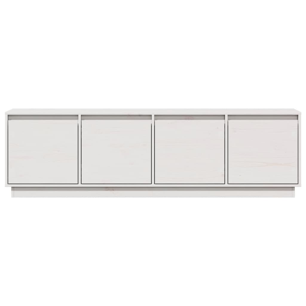 tv-bord 156x37x45 cm massivt fyrretræ hvid