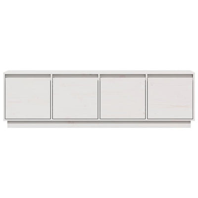 tv-bord 156x37x45 cm massivt fyrretræ hvid