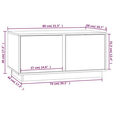 sofabord 80x50x40 cm massivt fyrretræ