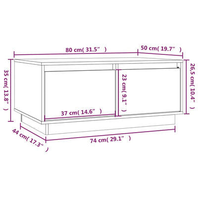 sofabord 80x50x35 cm massivt fyrretræ