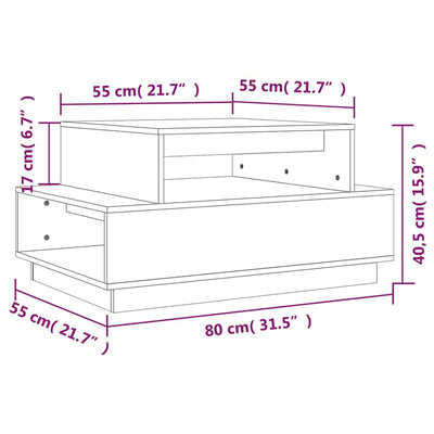 sofabord 80x55x40,5 cm massivt fyrretræ gyldenbrun