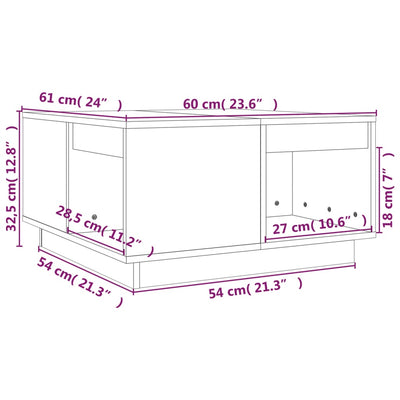 sofabord 60x61x32,5 cm massivt fyrretræ