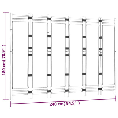 6-panels rumdeler 240 cm foldbar bambus og kanvas