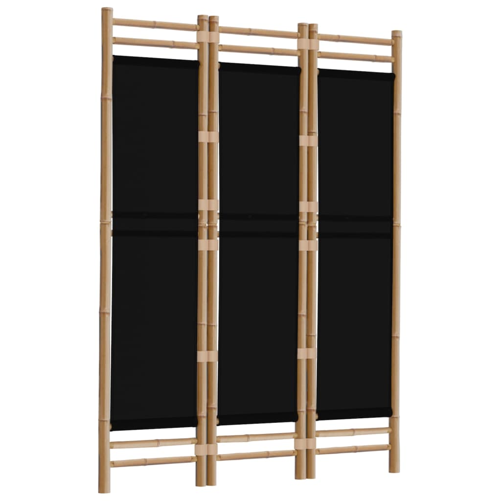 3-panels rumdeler 120 cm foldbar bambus og kanvas