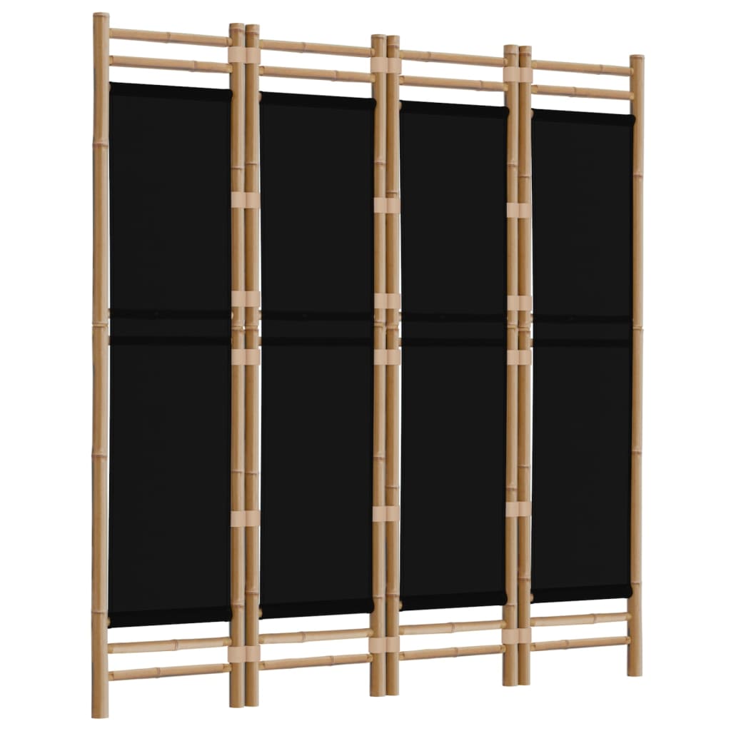 4-panels rumdeler 160 cm foldbar bambus og kanvas