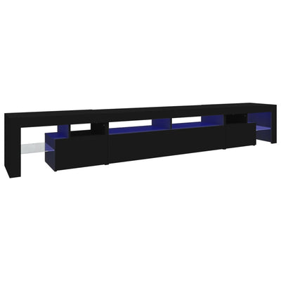 tv-skab med LED-lys 260x36,5x40 cm sort