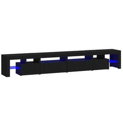 tv-skab med LED-lys 260x36,5x40 cm sort