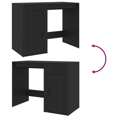 skrivebord 100x49x75 cm konstrueret træ sort