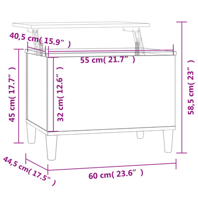 sofabord 60x44,5x45 cm konstrueret træ Grå sonoma-eg