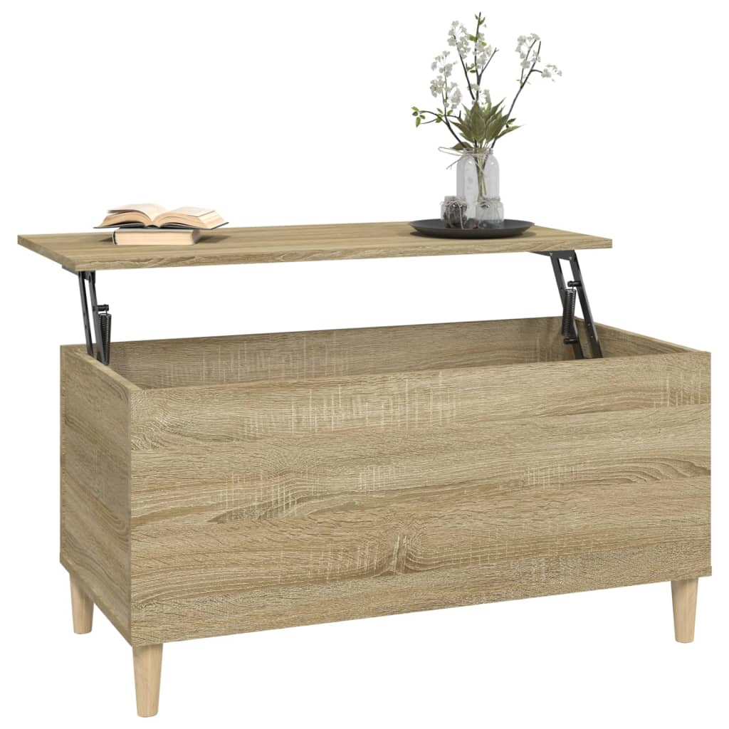 sofabord 90x44,5x45 cm konstrueret træ sonoma-eg