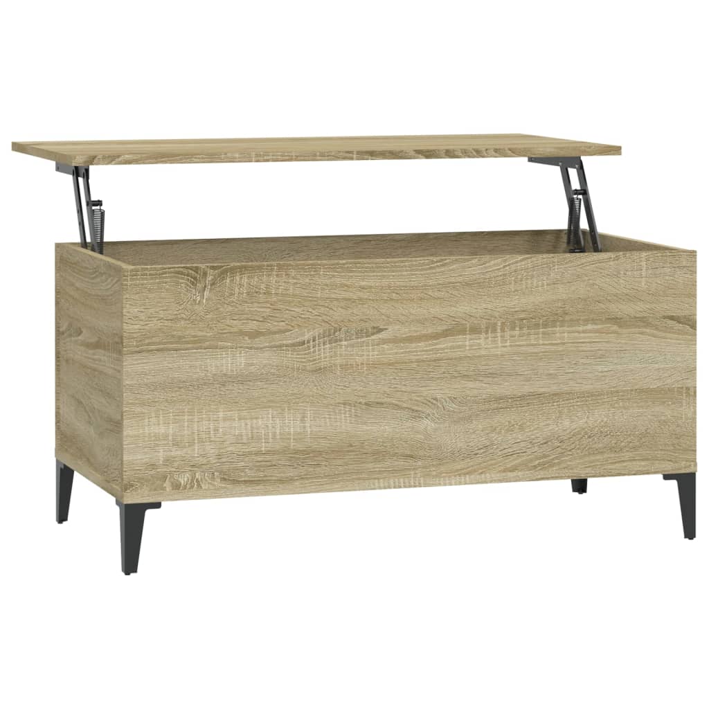 sofabord 90x44,5x45 cm konstrueret træ sonoma-eg