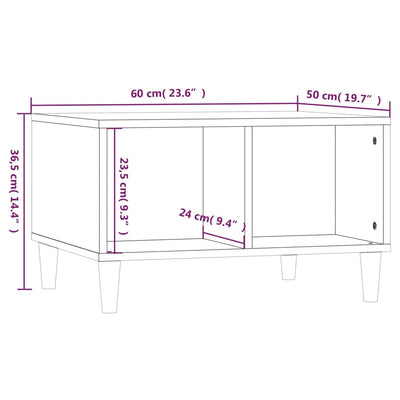 sofabord 60x50x36,5 cm konstrueret træ sort