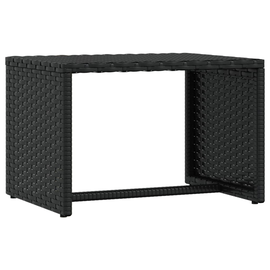 liggestole 2 stk. med bord polyrattan sort