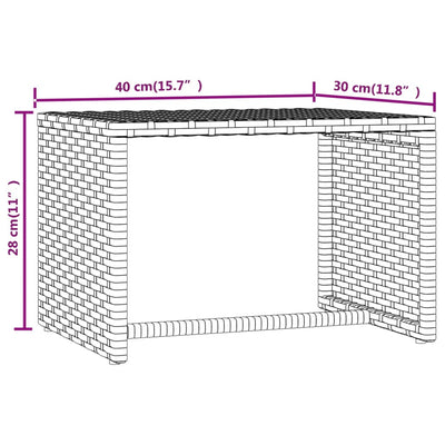 liggestole 2 stk. med bord polyrattan sort