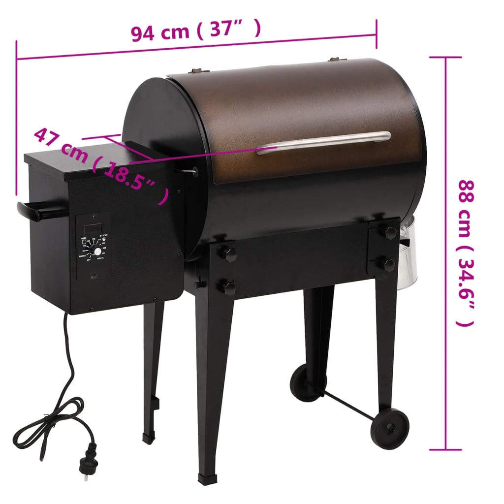 pillegrill 94 cm jern sort