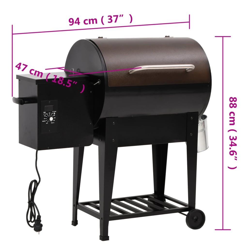 pillegrill med bundhylde 94 cm jern sort