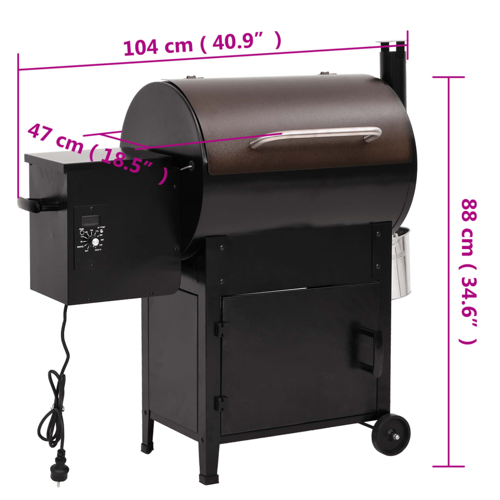 pillegrill med skorsten 104 cm jern sort