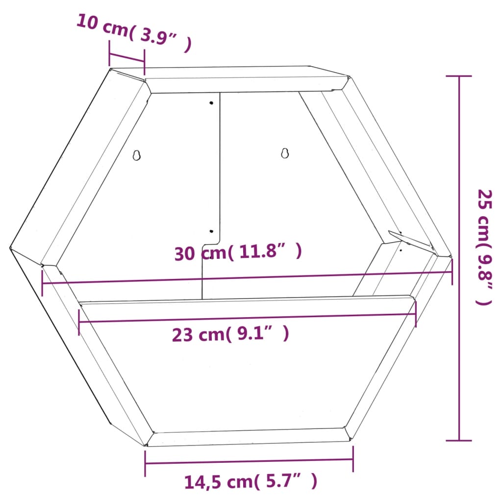 væghængte plantekasser 2 stk. 30x10x25 cm cortenstål rustfarvet