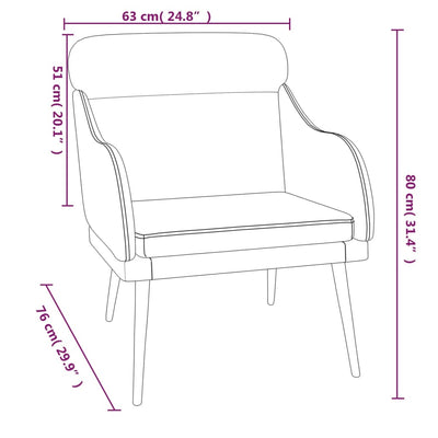 lænestol 63x76x80 cm velour lyserød